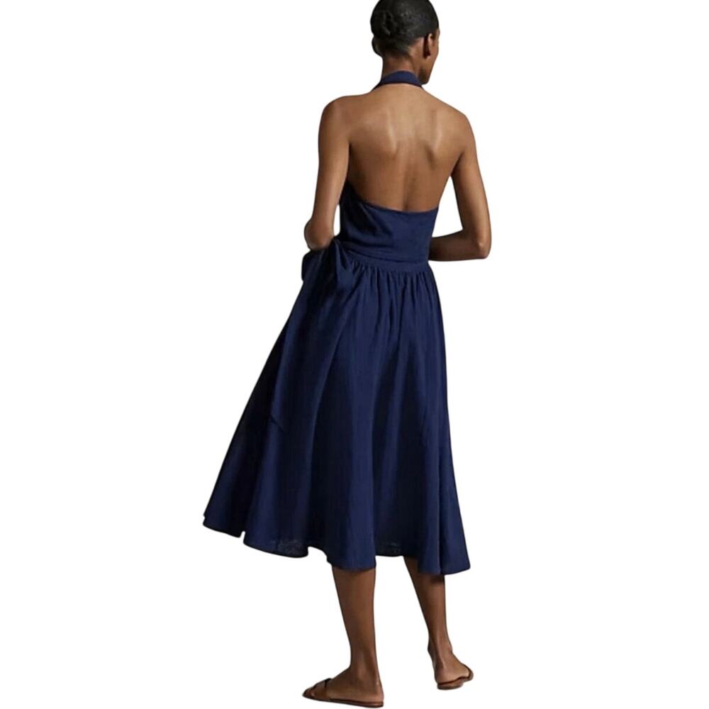 Polo Ralph Lauren
Navy Cotton Halter Wrap Dress
Women’s Size 6 Classic NWT - Picture 3 of 9